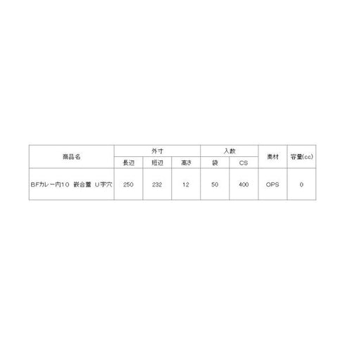 BFカレー内10 嵌合蓋 U字穴 【400枚】